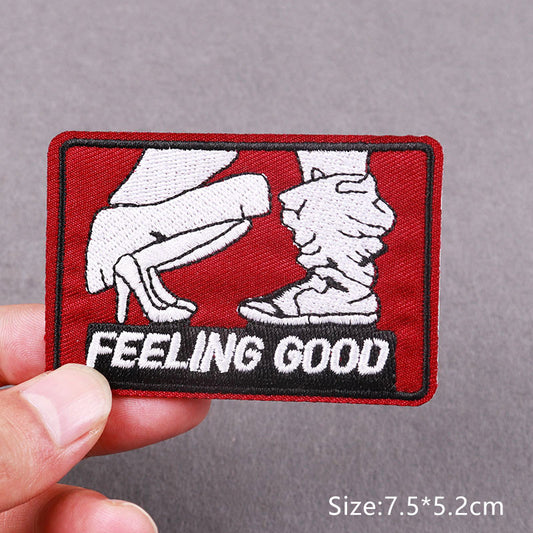 Feeling Good Women Men Embroidery Patches Clothing Adhesive Badges