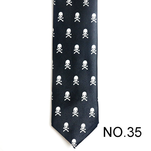 Skull and Bone Pattern Men's Tie Male Neckties Suit Party Ties Wedding Office