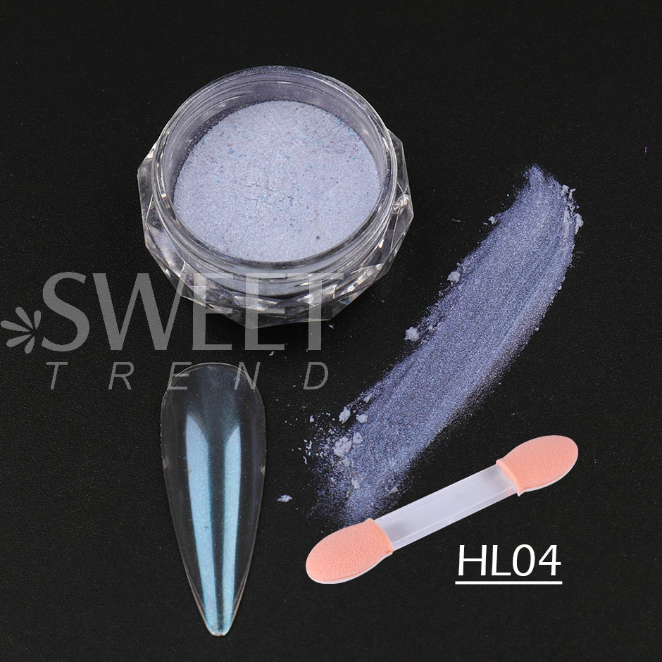 Fairy Nail Pigment Powder Holographic Fine Chrome Rubbing Dust Shimmer Gentle