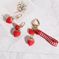 5 Styles Strawberry Pendant Keychain Keyring Bow Bell Heart Bag Ornaments