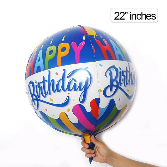 22inch Colorful Round Happy Birthday Balloons Birthday Party Decoration Art