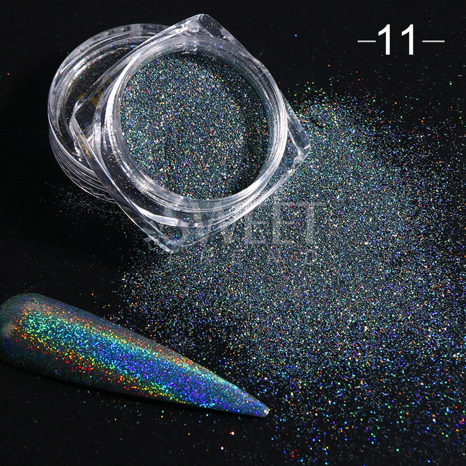 Fairy Nail Pigment Powder Holographic Fine Chrome Rubbing Dust Shimmer Gentle