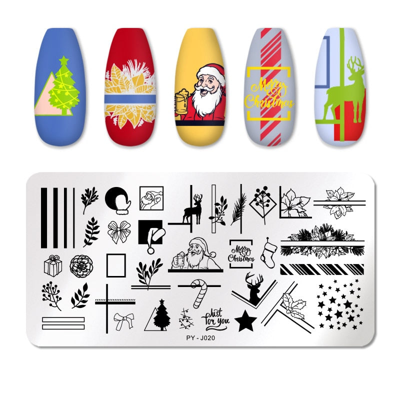 Christmas Design Nail Stamping Plates Stencil Tools Template Plate Mold Nail Art