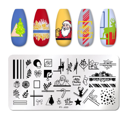 Christmas Design Nail Stamping Plates Stencil Tools Template Plate Mold Nail Art