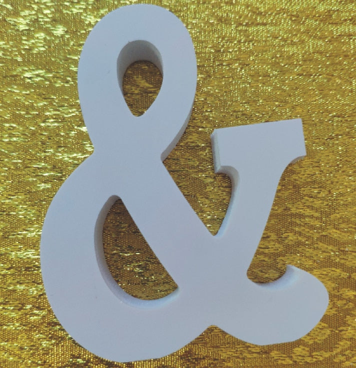 1pc DIY Freestanding Wood Wooden Letters White Alphabet Wedding Birthday Party