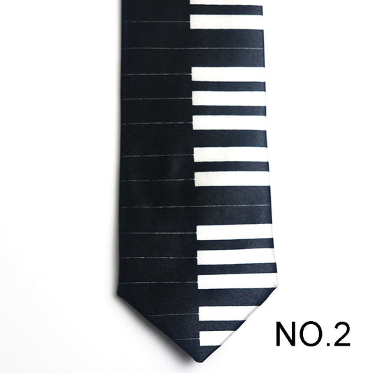 Black Piano Novelty Tie Men's Tie Male Neckties Suit Party Ties Wedding Office