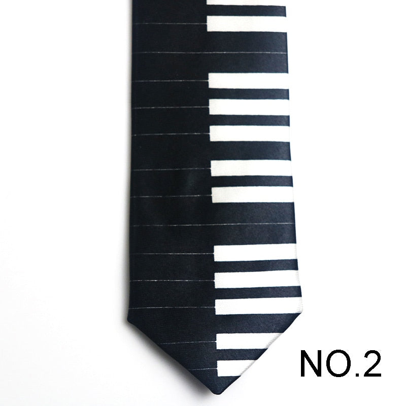 50 Styles Novelty Mens 5cm Polyester Tie Skinny Musical Neckties Piano Notes