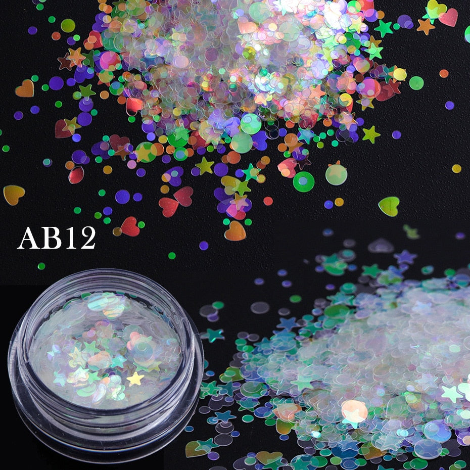 Mixed Heart Star Dot Decor Nail Glitter Decoration Nail Art Decor DIY Design