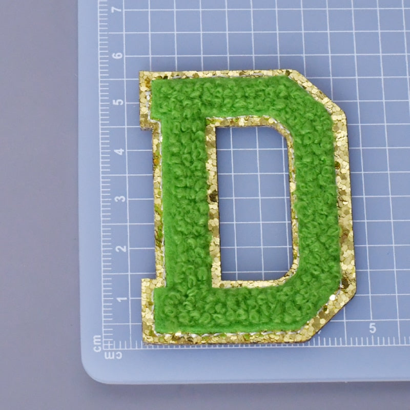 A-Z Letter Patches 5.5cm Adhesive Letter Patches Towel Chenille Embroidery For