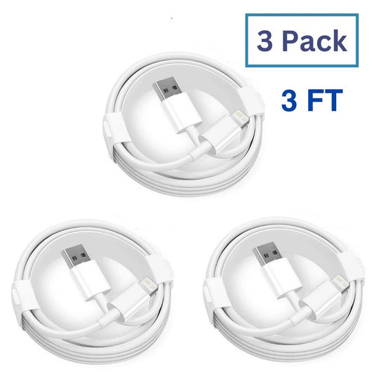 3-pack 3FT USB Data Charger Cable Cords For iPhone 5 6 7 8Plus X XS 11 12 13 14