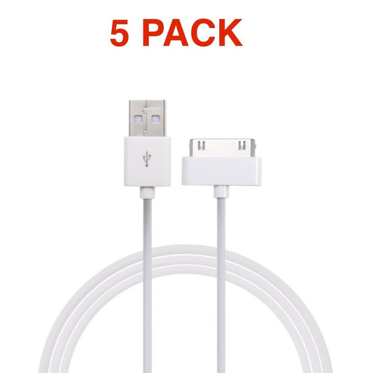 5x 3 feet 30-Pin To USB Charge Sync Cable Charger for iPad iPod Classic Nano