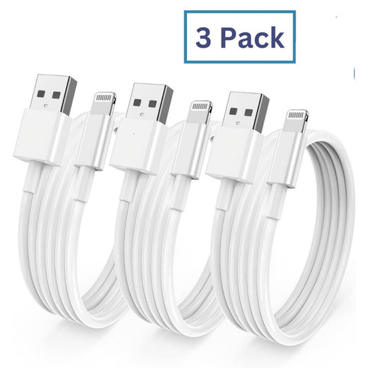 3 Pack USB Charger Data Cable Cord For iPhone 14 13 12 11 X XR 8 7 6 5 Max Plus