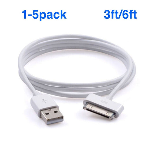 3Ft/6Ft 30-pin USB Charger Cable Cord Compatible to charge iPhone 4 4S iPod 4th