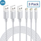 3pack 10FT Charger for iPhone 5 6 7 8 X XS XR 11 12 13 14 Charging Sync Cables