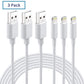 3 Pack 3FT/10FT USB Cable For iPhone 14 13 12 11 X XR 8 7 Charger Charging Cord