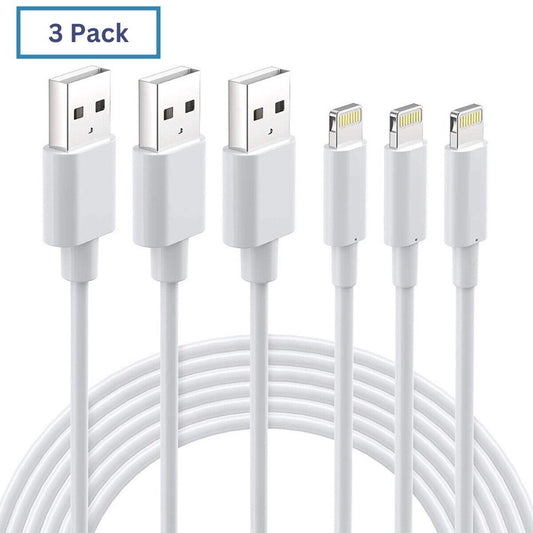 3 Pack 3FT/10FT USB Cable For iPhone 14 13 12 11 X XR 8 7 Charger Charging Cord