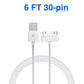 6FT 30pin USB Charger Data Sync Cable Cord For iPhone 3G/4/4S iPad 2 iPod nano