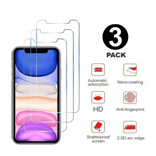 (3-Pack) iPhone X/XS/11 Pro Screen Protector, Tempered Glass Screen Protector for Apple iPhone 10 - 9H Hardness, Premium Clarity, Scratch-Resistant Tempered Glass for iPhone X/XS/11 Pro