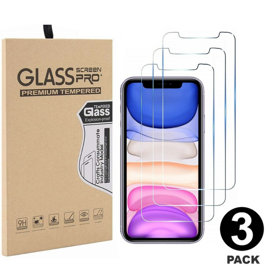 [3-PACK] iPhone 11 Pro Tempered Glass Screen Protector Film Cover, Anti-Scratch, Anti-Fingerprint, Bubble Free, 100% Clear, HD fits iPhone 11 Pro