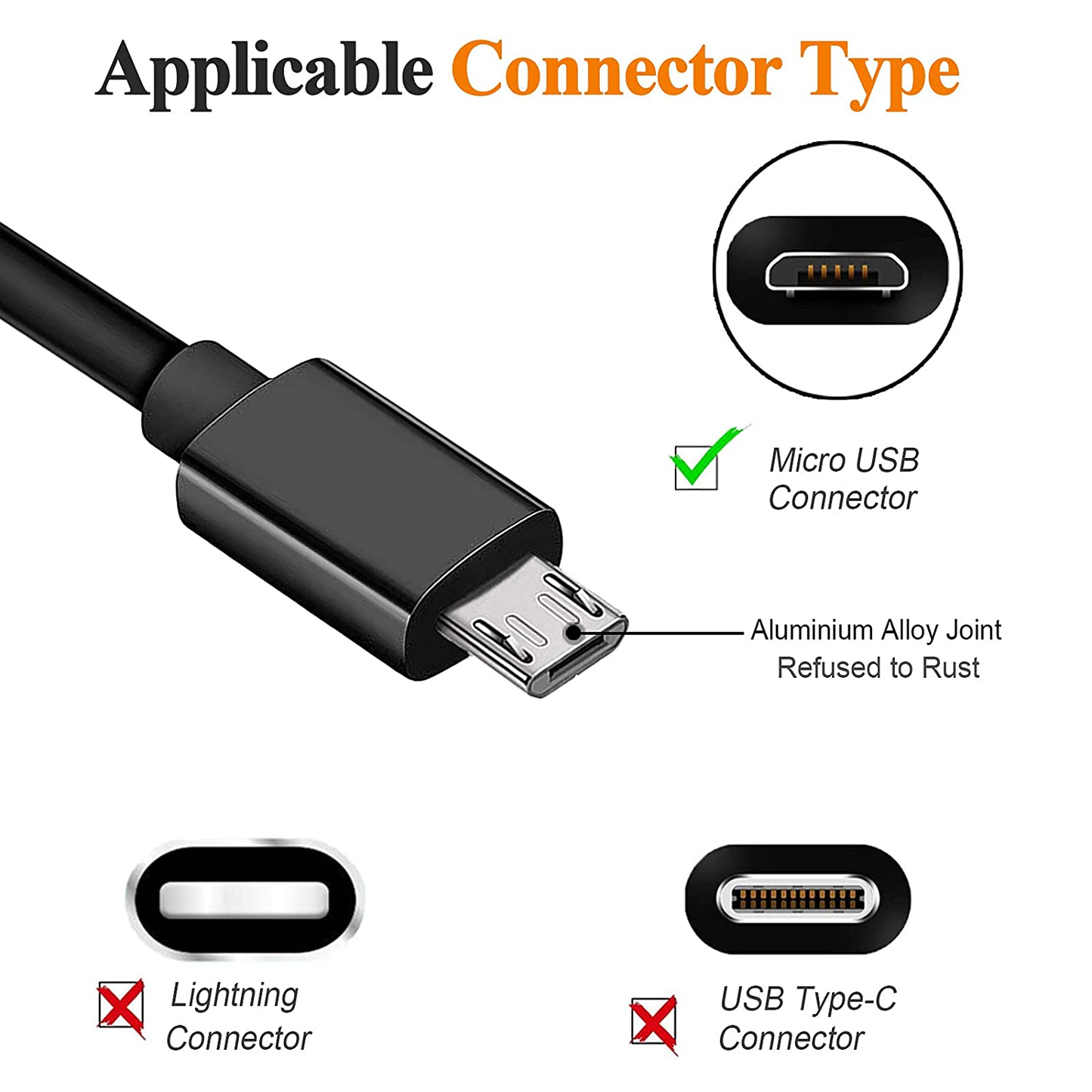 3 Pack 5Ft Micro USB Cable Fast Android Charging Cord 5FT 3Pack Charging Cable Compatible with Galaxy S7 S6 and Other Micro USB Connector Devices