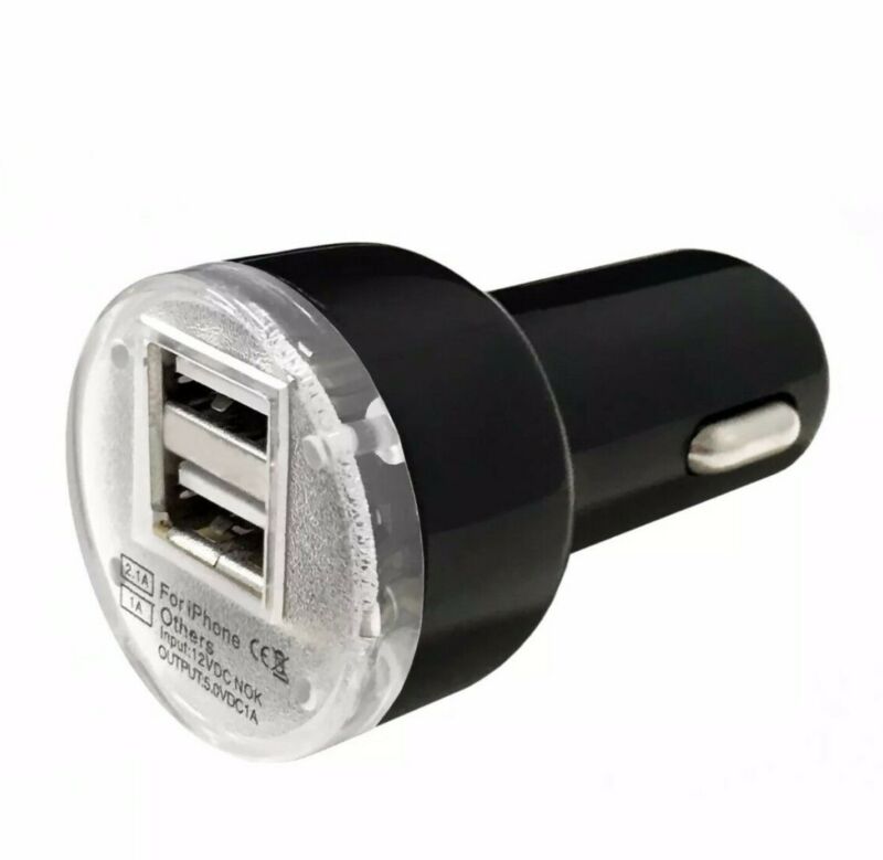 Dual USB Car Charger Adapter For iPhone Android Samsung kindle LG HTC Dual USB 2.1A Car Charger Adapter Black Cigarette Lighter DC Power Adapter Car USB Charger