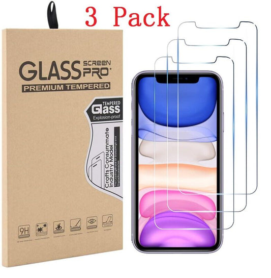 (3 Pack) Tempered Glass Screen Protector For iPhone 12 Case Friendly, Easy Install, No Bubbles, Clear, Glass Film Cover (6.1" Inch)