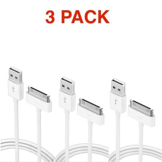 3pack of 30pin USB Charging Data/Sync Cable for Apple ipod classic / nano 4/5/6