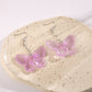 Purple Butterfly Drop Earrings Cute Dangle Earrings Women Jewelry Gift for Her