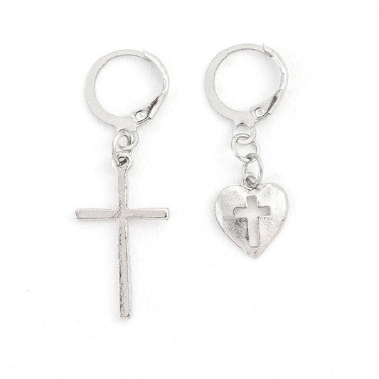 Heart Cross Drop Ear Dangle Fashion Earrings for Women Party Jewelry Gift