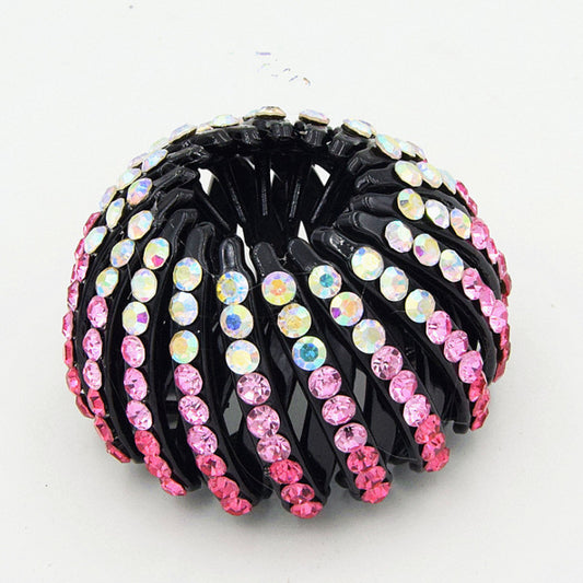 Bird's Nest Hairpin Color Rhinestone Ponytail Ball Hairpin