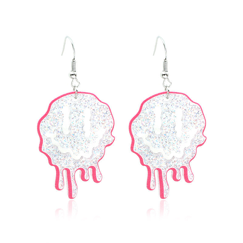 Drip Smile Face Drop Dangle Earrings Women Jewelry Gift for Her Accessories