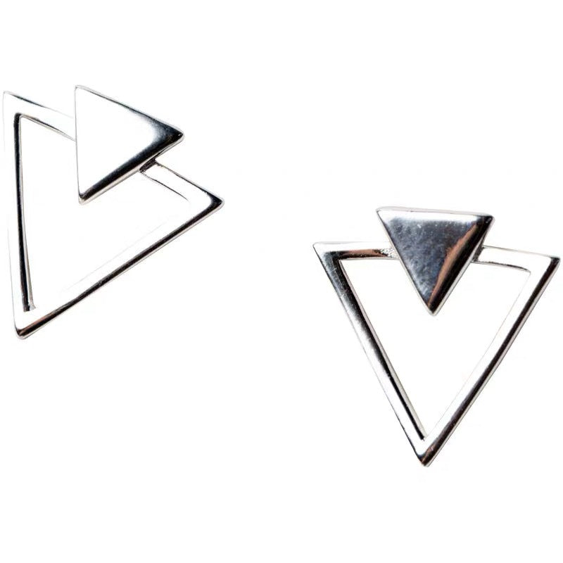 Double Triangle Stud Earrings Women Charm Stud Jewelry Birthday Holiday Gifts