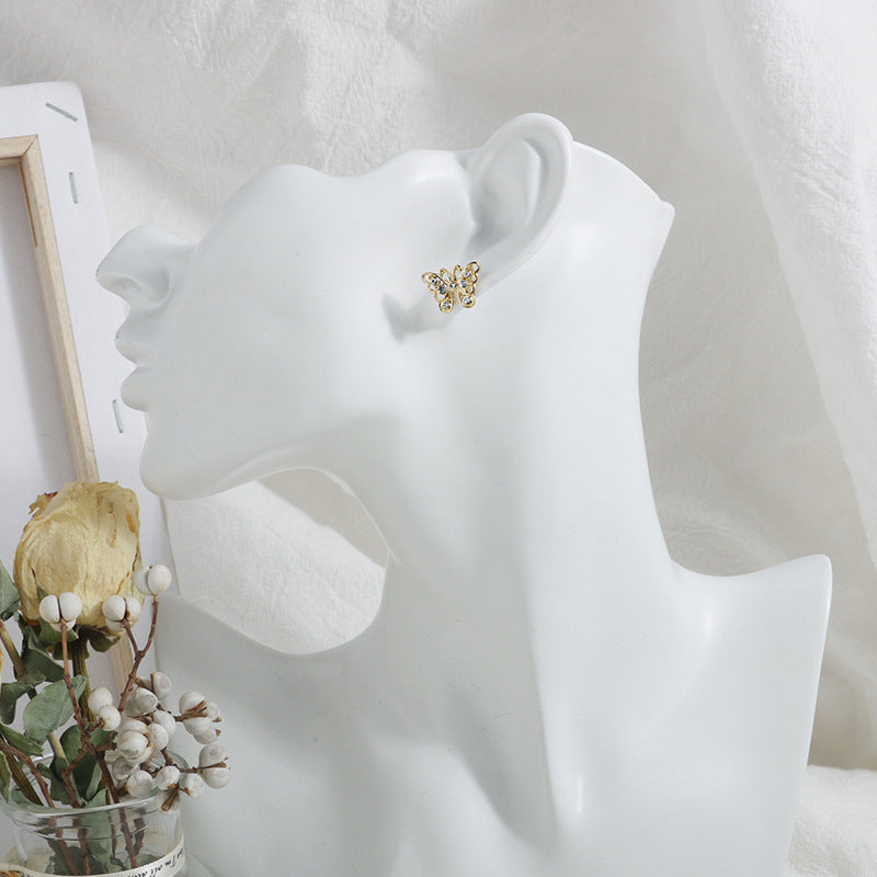 Rhinestone Butterfly Jewelry Stud Earrings Modern Fashion Women Earrings