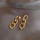Flat Chain Ear Drop Earrings Dangle Women Fashion Jewelry Gift for Her