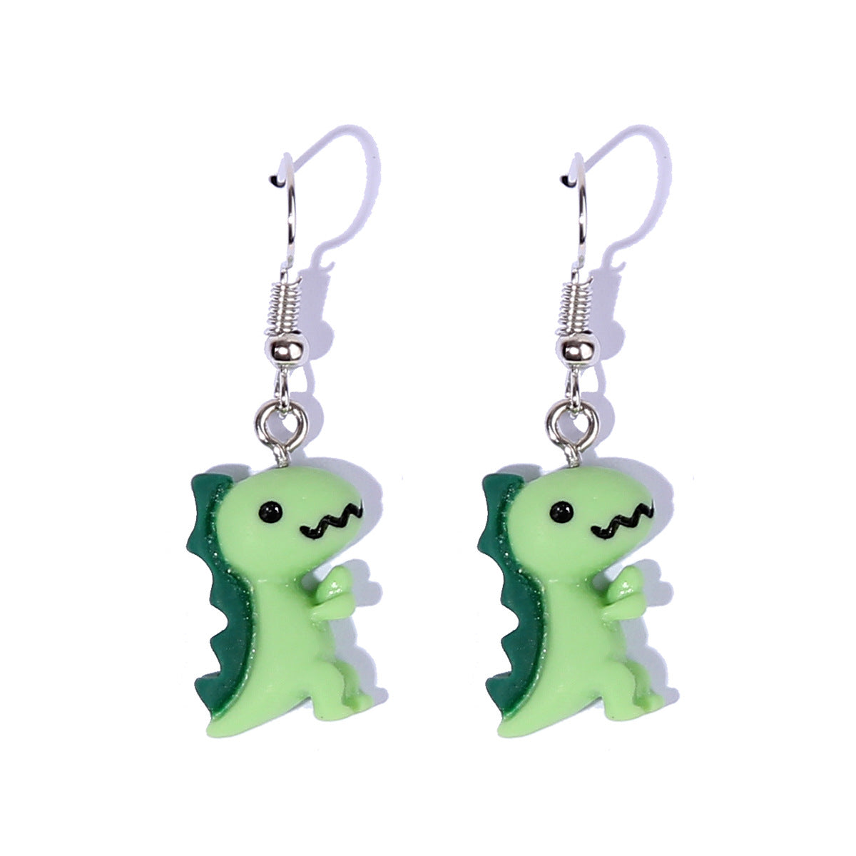 Green Cartoon Dinosaur Dangle Earrings Cute Summer Earring Jewelry Gift for Her