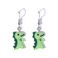 Green Cartoon Dinosaur Dangle Earrings Cute Summer Earring Jewelry Gift for Her