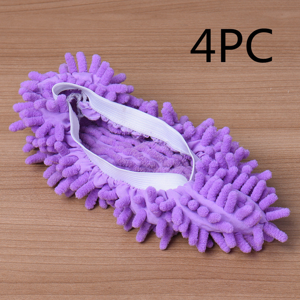 2pcs Set Multifunctional Chenille Micro Fiber Slipper Shoe Covers Clean Slippers Lazy Drag Shoe Mop Caps Household CleanTools