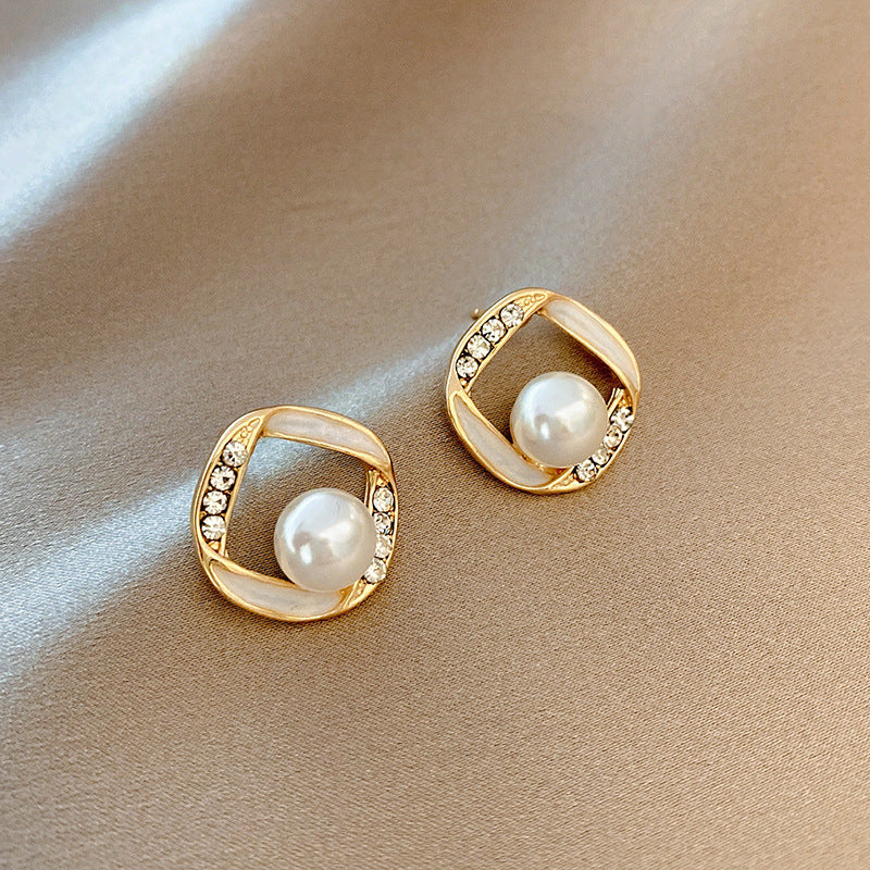 S925 Silver Needle Design Sense French Pearl Earrings Women