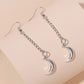 Chain Moon Ear Drop Earrings Dangle Women Fashion Jewelry Gift for Her