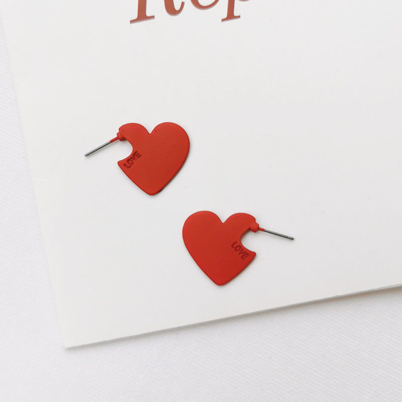 Red Heart Drop Earrings Cute Dangle Earrings Women Jewelry Gift for Her
