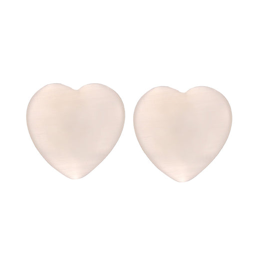 White Heart Stud Earrings Fashion Women Female Earrings Piercing Jewelry