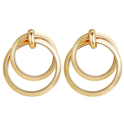 Twist Circle Stud Earrings Fashion Jewelry for Girls Women Gift Accessories