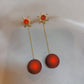 Red Snowflake Dangle Earrings Cute Summer Earring Jewelry Gift for Her