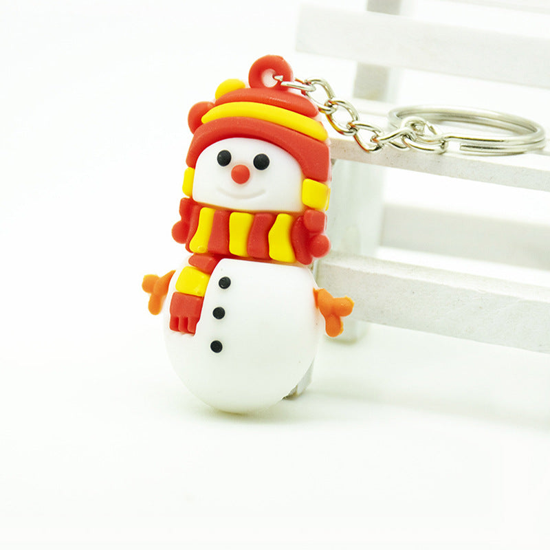 Santa Claus Elk Snowman Christmas Tree Key Pendant