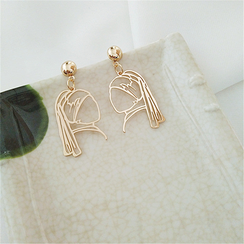 Female Face Dangle Earrings Jewelry Accessories Girls Fashion Accessory