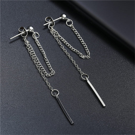 Chain String Dangle Fashion Drop Earrings Women Girls Ear Studs Jewelry Gift