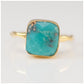 Simple Square Turquoise 18k Gold Plated Ring