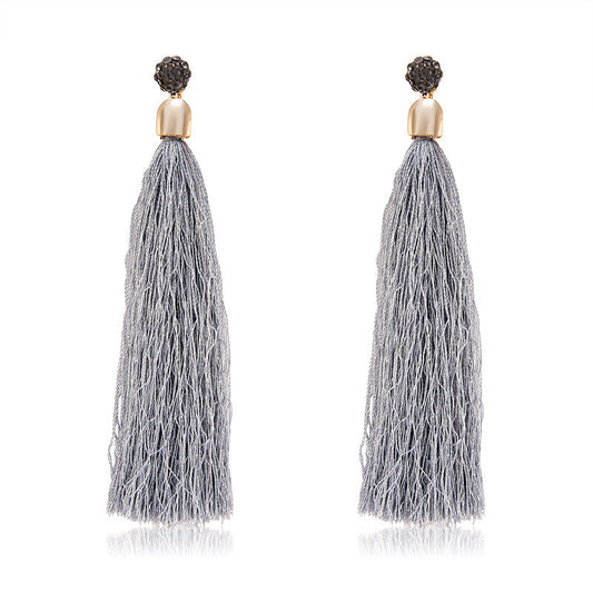 Long Tassel Detail Dangle Fashion Earrings for Women Stylish Party Jewelry Gift