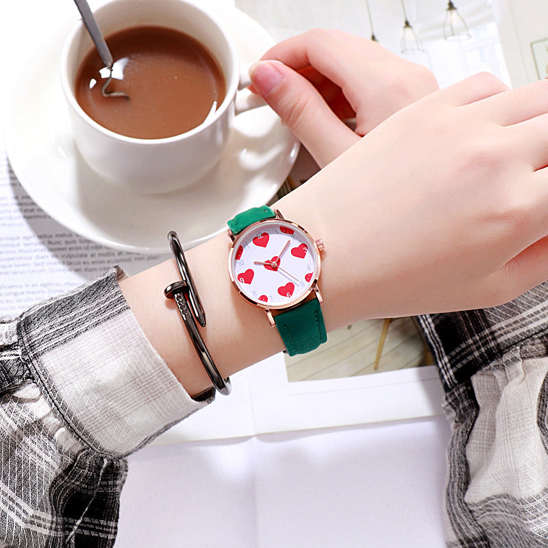 PU leather alloy bracelet watch