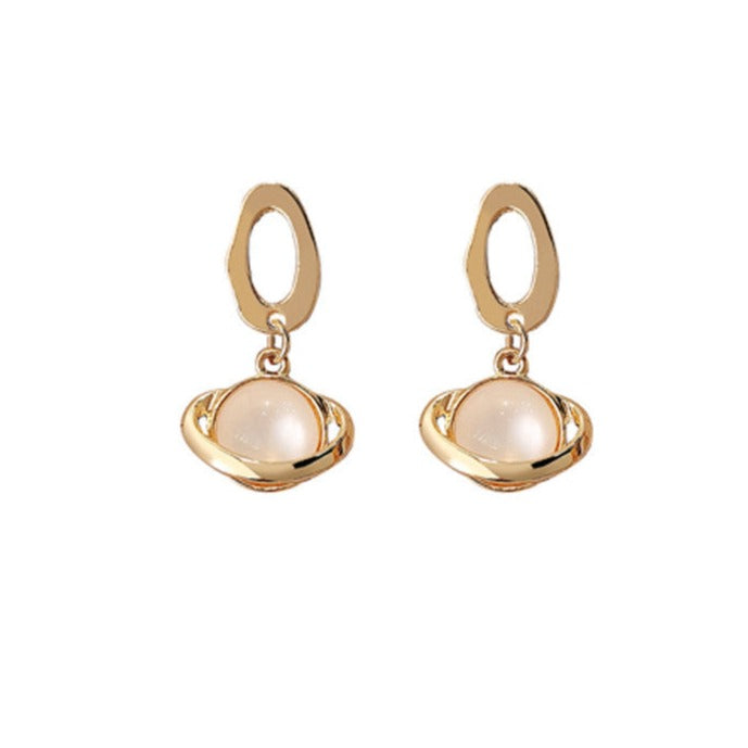 Faux Opal Planet Jewelry Stud Earrings Modern Fashion Women Earrings Piercing